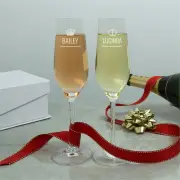 Personalised King And Queen Crystal Flute