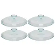 Corningware G-1C 2.5qt French White Clear Fluted Round Glass Lid (4-Pack)
