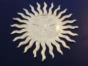 German Dresden Gold Foil Embossed Scrap Art Die-Cut Lg SUN SOL SOLEIL Celestial
