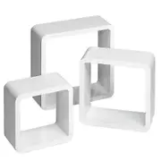 Generic 3 Floating Shelves Lena - White, Mdf Wood