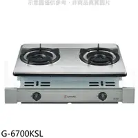 在飛比找PChome24h購物優惠-櫻花雙口嵌入爐G-6700K(LPG) 瓦斯爐桶裝瓦斯【G-