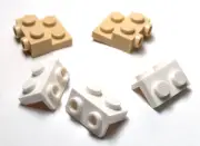 Lego - Lot of 5 - White Tan, Bracket 1 x 2 - 1 x 2, Plate Special 2 x 2 x 2/3
