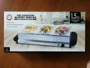 Chef's Counter Triple Buffet Server And Warming Tray three 1.5 Qt.