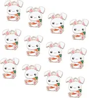 [TEHAUX] 20pcs Bunny Enamel Charms for Jewelry Making Cute Cartoon Pendant Accessories for Easter Crafts Smooth and Skin-friendly Design
