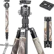 172cm Carbon Fiber Tripod-INNOREL RT75CM Professional 2-in-1 Travel Tripod & Ballhead Kit Monopod Max Load 20kg Max Tube 29mm Heavy Duty Camera Support with Center Column&N44 Ball Head