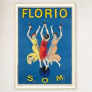Galrie Stunning Florio S.O.M. Vintage Art Nouveau Poster by Leonetto Cappiello Home, Wood Frame, A3 30 x 42cm (12 x 16inch)