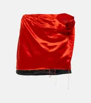 [Didu] Didu Floral-appliqué satin miniskirt AU 12 red