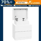 Bedside Table 2 Drawers Lift-up Storage White Nightstand Bedroom Furniture 02-WH