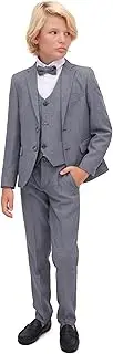 [Lilax] Boys Suits, Slim Fit Toddler Suit Set for Teen, Kids Wedding Ring Bearer Outfit