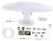 RV TV Antenna Amplified Digital HD TV Antenna with Long Range Reception, White
