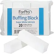 For Pro Super White Buffing Block, 20 Count 180 Grit