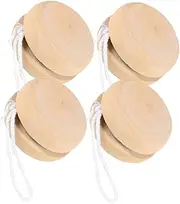 Kisangel 4pcs Unfinished Wooden Balls DIY Craft Kit Unpainted Party for Creative Fun for Family Activities