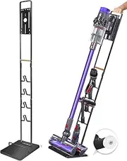 [Haturi] Vacuum Stand for Dyson V15 V11 V10 V8 V7 V6 - Vacuum Accessories Stable Metal Organizer Stand Holder, Dyson Handheld DC30 DC31 DC34 DC35 DC58 DC59 DC62 Cordless Vacuum Cleaners Storage Rack (Black )