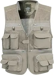 [Bciopll] Summer Mesh Vest for Men Spring Autumn Male Thin Breathable Multi Pocket Waistcoat Mens Vest with Many Pockets