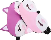 SOESFOUFU 2pcs Cute Fox Sleeping Mask Soft Eye Mask Blindfold for Boys Elastic Strap Breathable for Comfortable Night Sleep for Home and Travel Use