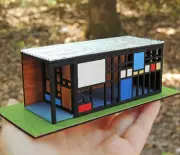1:144 Modern House KIT - 1/144 Micro Dollhouse DIY- Eames House