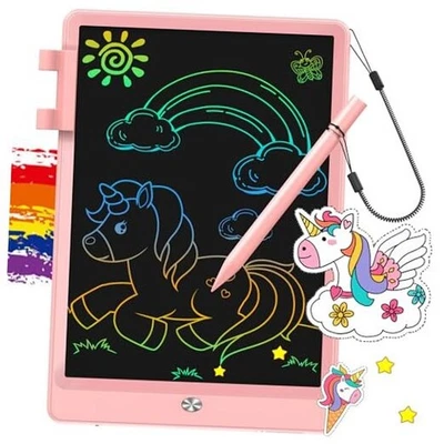 LCD Writing Tablet, Doodle Board Toys Gifts for 3-8 11"W x 7.5"H Cute Pink