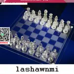 優品誠信商家 國際象棋 高檔小號水晶玻璃國際象棋 學生初學者成人便攜式國際象棋套裝