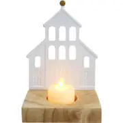 LVD Porcelain Tealight Candle Holder Display Church 14cm - White