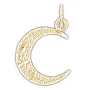 14K Gold Islamic Crescent Moon Charm