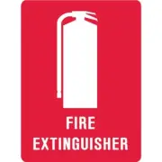 Brady Fire Equipment Sign - Fire Extinguisher, H450mm x W300mm, Metal, White/Red