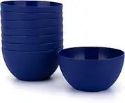 KX-WARE Plastic Bowls set of 8 - Unbreakable and Reusable 32oz/6 inch Plastic Cereal/Soup/Salad Bowls Navy Blue | Dishwasher Safe, BPA Free