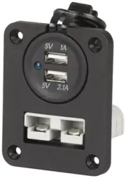 Panel Mount with High Current 50A Connector and USB Socket