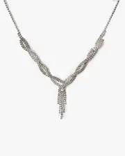Crystal Twisted Short Lariat Necklace