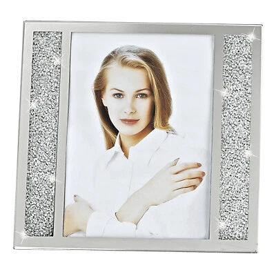 Murano Style Art Glass Colorful Centerpiece Lucerne Crystalized Frame 8x10 Inch