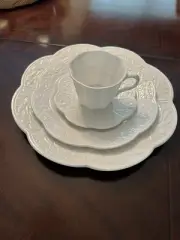 Rare Spode Bamboo And Trellis Bone China Place Setting NEW