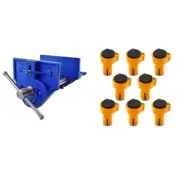 M9WW, 9" Rapid Action Woodworking Vise + Bench Dog Brake Inserts 8pc