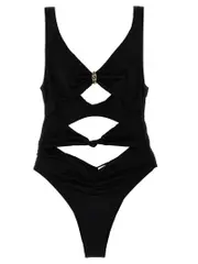 [Elisabetta Franchi] Elisabetta Franchi-Knot One-Piece Swimsuit Beachwear Nero-Donna 42IT Black