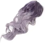 Beavorty Gradient Purple Long Curly Hair Wig Heat Resistant Fiber Comfortable to Wear