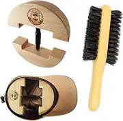 [HAT MATE] Premium Hat Stretcher w/ Bonus Brush - Solid Wood & , Heavy Duty Fits All Hats & Clothes Brush, Unisex Cream, Cream