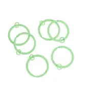 Mint Green Enamel Key Rings with Attached Jump Ring - 30mm - 4 Pieces - FD076