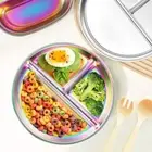Dazzling Portion Control Plate Reusable Salad Barbecue Plate Adults/Kids