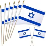 12Pcs 8×12 Inch Israel Flags Small Israeli Jewish Flags on Stick Mini