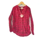 Knox Rose Women's Small Rouge Red Flannel Plaid Button Up Shirt