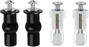 2 Set Toilet Seat Hinges Screws, Stainless Steel Universal Toilet Seat Screws and Bolts with Rubber, Plastic Nuts and Fixing Kiteasy Installation(COLOR:Black, White)