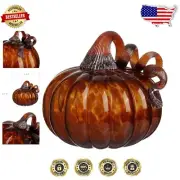 Unique Hand-Blown Pumpkin Decoration - Perfect for Fall Harvest & Thanksgiving