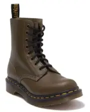 Dr. Martens 1460 Pascal Women's Wanama Leather Lace Up Ankle Boots Olive Size 5