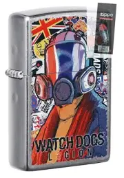 Zippo 49557 Watch Dogs Legion Gas Mask Lighter + FLINT PACK