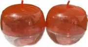 Set Of 2 Target Bullseye Playground Plastic Apple Novelty Container 4.5"Tall x5"