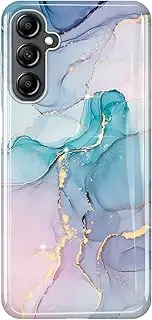 [luolnh] Galaxy S23 FE Case,Samsung Galaxy S23 FE Marble Case,Brilliant Cute Design Shockproof Flexible Soft Silicone Rubber TPU Bumper Cover Skin Phone Case for Samsung S23 FE -Aqua Green