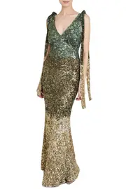 [RACHEL GILBERT] JACINTA GOWN UK 12 GOLD