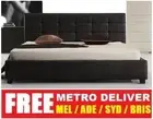 MILAN DOUBLE QUEEN OR KING SIZE BLACK WHITE PU LEATHER WOODEN BED FRAME