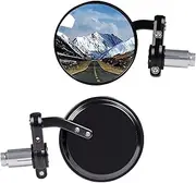 KAWELL Rear View Side Mirror Round Bar End Convex Hawk-Eye Motorcycle Mirror for 7/8 Handle Bars Fits Most Harley Davidsons Suzuki Honda Kawasaki Cruisers