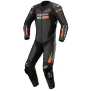 Alpinestars GP Force Chaser Leather Motorcycle Suit Black Red Fluo