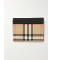 在飛比找PChome24h購物優惠-【BURBERRY 巴寶莉】經典格紋Vintage 拼皮革卡