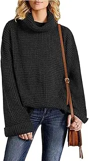 [BaronHong] Womens Turtleneck Oversized Sweaters Batwing Sleeve Loose Pullover Knit Jumper Slouchy Tops